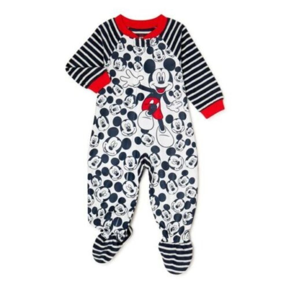 Mickey Mouse Toddler Boy Blanket Sleeper Footie Pajamas Size 5T